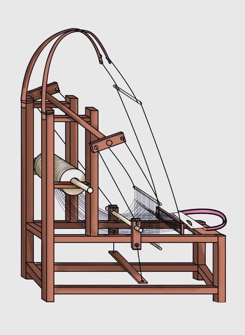 小时候记忆中的古老木织布机